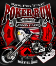 Motorcycle poker run t-shirt design art