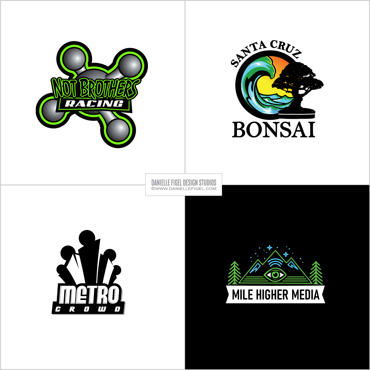 Danielle Figel Design Studios Logo Design racing logo design race team logo design nascar logo design tree logo design bonsai logo design surf logo design metro logo design buildings logo design social media logo design space logo design radio station logo design  media logo design